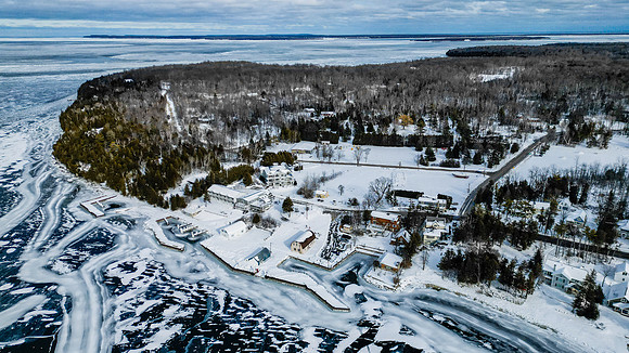 Gills Rock Sunny Snow Drone-8