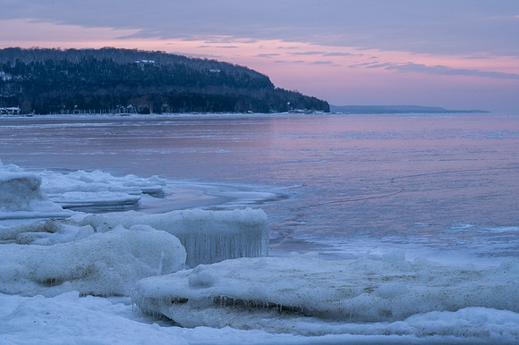 Fish Creek Icy sunset glow-21