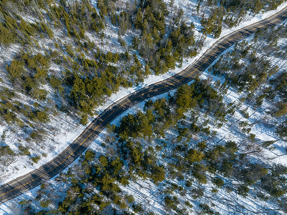 Winding Road to Northport Snow-29