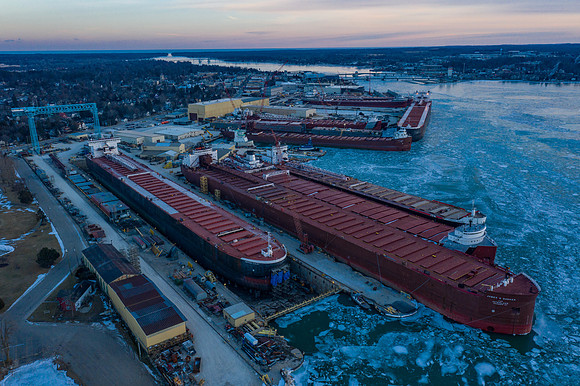 01-24-2021-Dan Eggert-Shipyard sunset drone winter layup-1