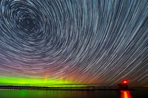 Star Trails with Aurora Ship Canal-1