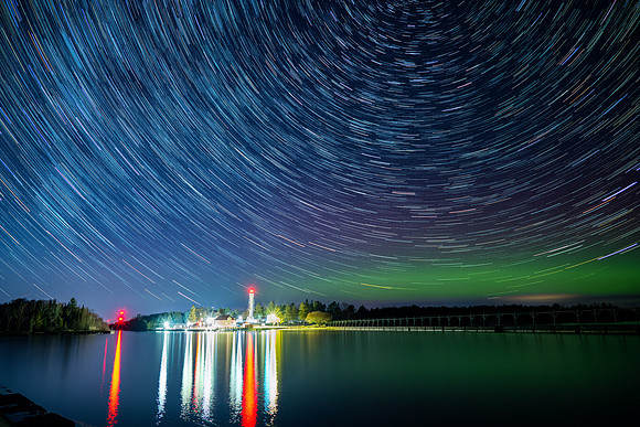Star Trails with Aurora Ship Canal-3