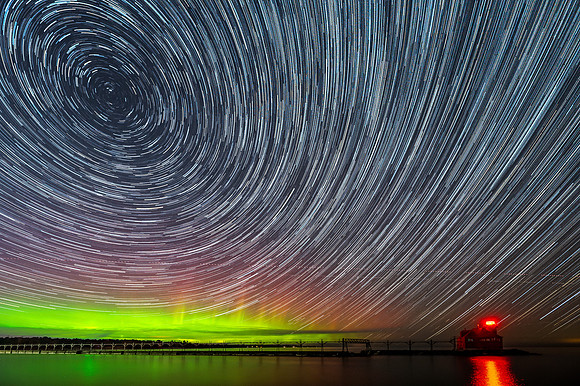 Star Trails with Aurora Ship Canal-1
