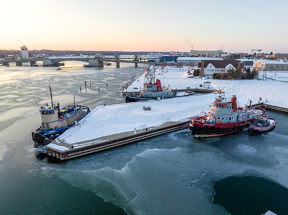 Sturgeon Bay Sunny Snow Drone-7