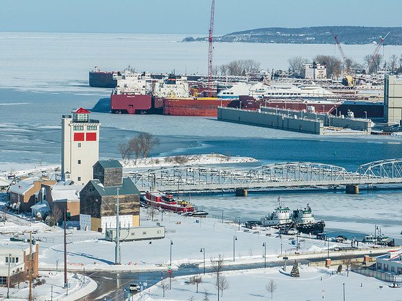 Sturgeon Bay Sunny Snow Drone-14
