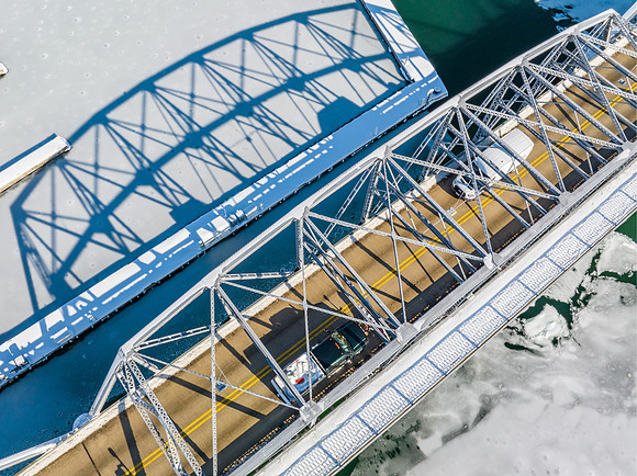 Sturgeon Bay Sunny Snow Drone-34