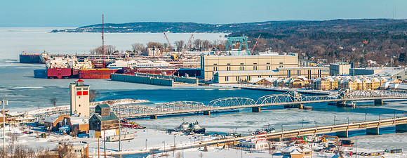 Sturgeon Bay Sunny Snow Drone-17