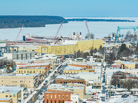 Sturgeon Bay Sunny Snow Drone-47