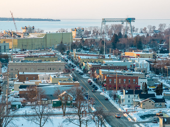 Sturgeon Bay Sunny Snow Drone-2