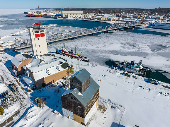Sturgeon Bay Sunny Snow Drone-20